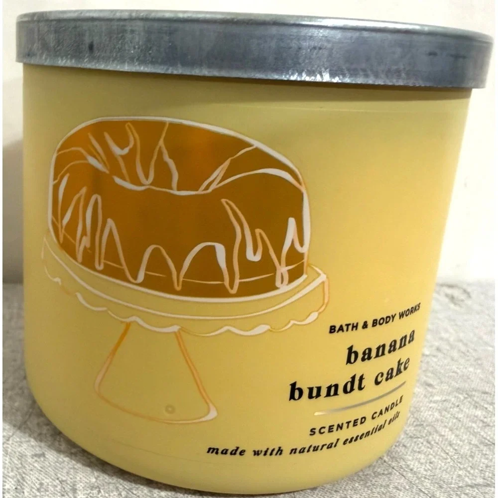Bath and Body Works Banana Walnut Muffin & Banana Bundt Cake 3-Wick Candles
