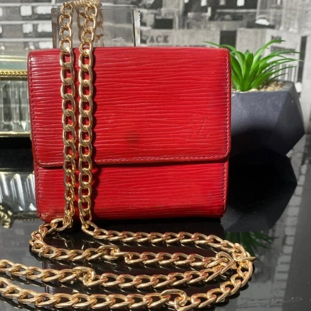 Authentic Louis Vuitton Vintage Red Epi Wallet