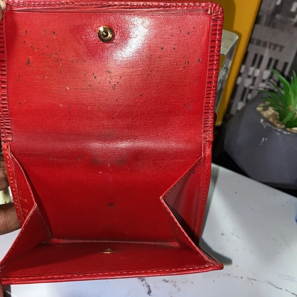 Authentic Louis Vuitton Vintage Red Epi Wallet