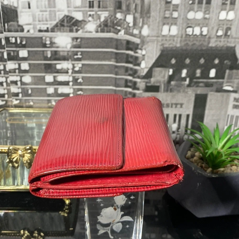 Authentic Louis Vuitton Vintage Red Epi Wallet