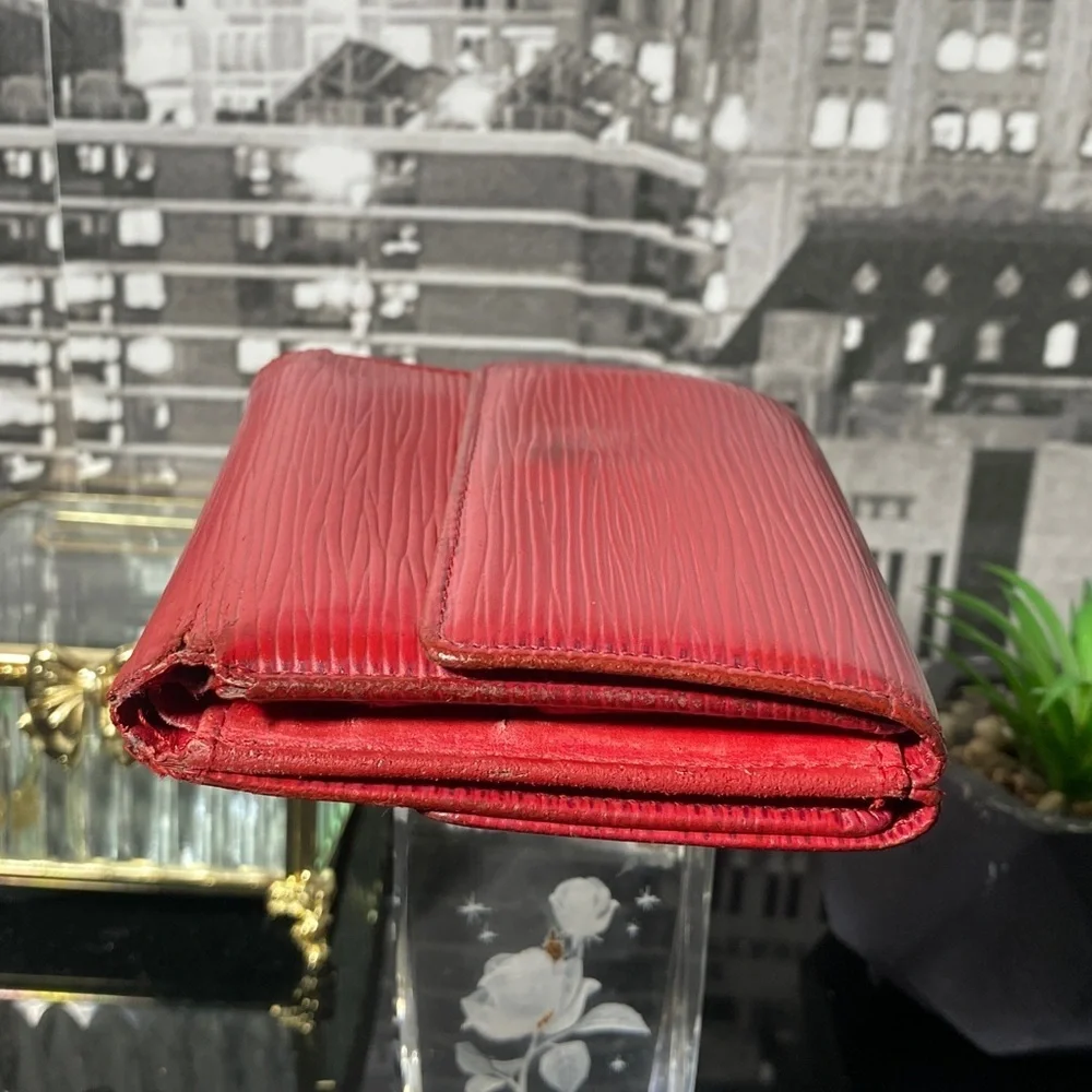 Authentic Louis Vuitton Vintage Red Epi Wallet