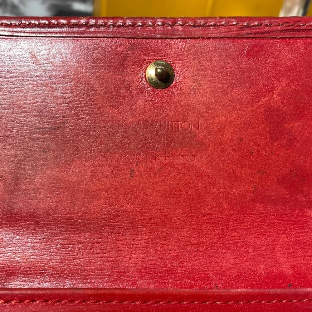 Authentic Louis Vuitton Vintage Red Epi Wallet