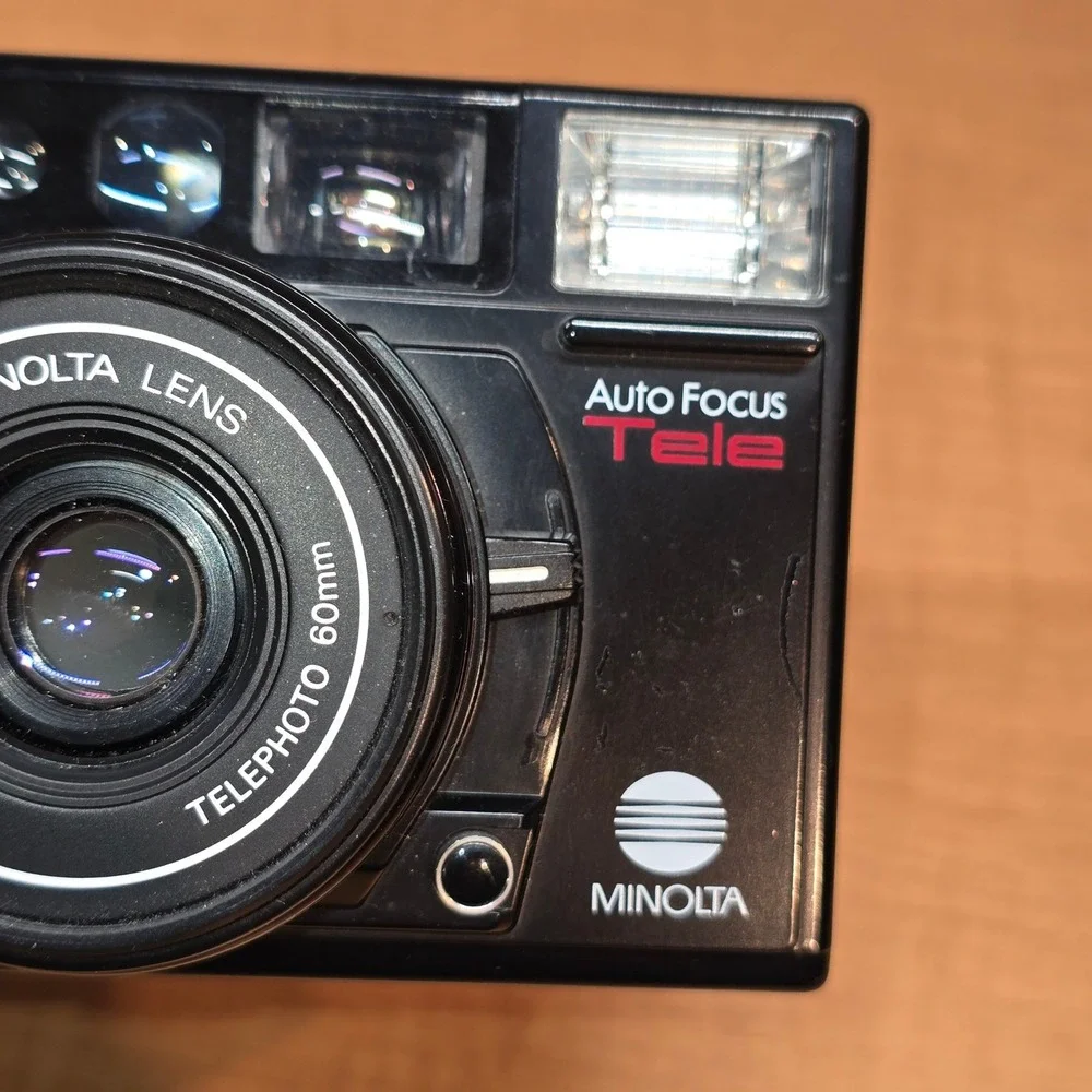 Vintage‎ Minolta AF-Tele Point & Shoot Film Camera 38-60mm Lens Auto Focus READ