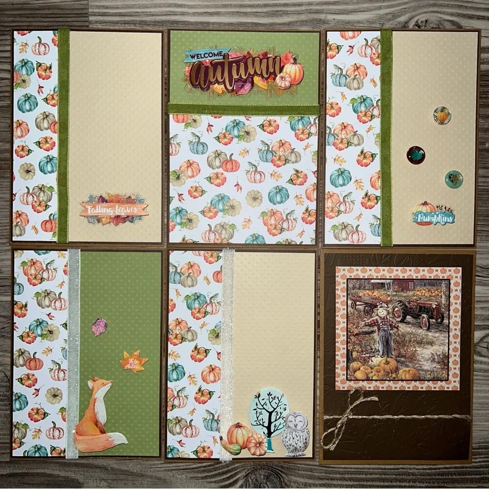 Handmade Fall Greeting Cards Set of 6 5”x7” With Envelopes