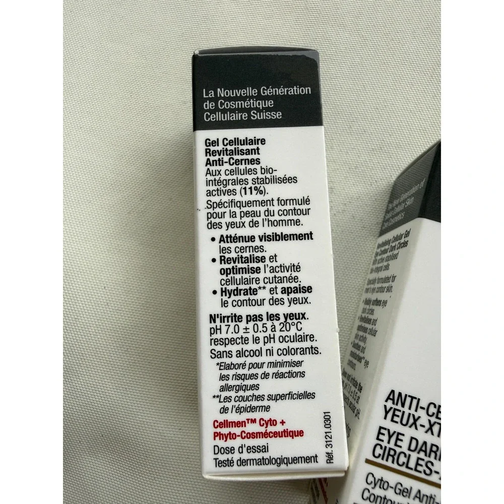 Lot of 2 Cellmen Switzerland Eye Dark Circles-XT Cyto-Gel Men 0.10oz 3ml Travel