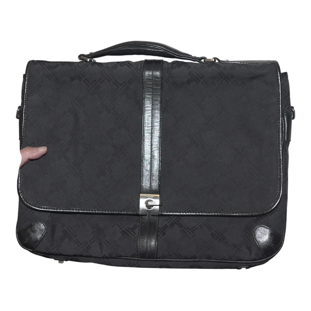 Tumi Signature Briefcase Laptop Bag Black No Strap Monogram No. 7611312504000000