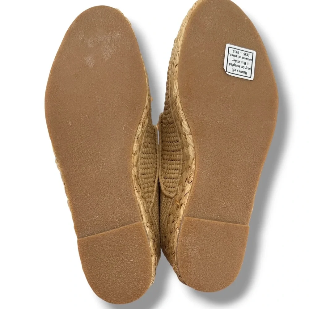 Robert Clergerie Pinto Raffia Platform Espadrille Shoes 7-7.5 Natural Wedge