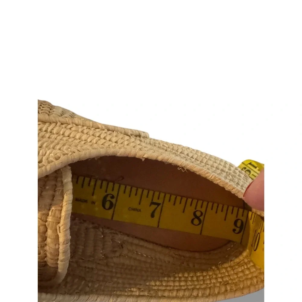 Robert Clergerie Pinto Raffia Platform Espadrille Shoes 7-7.5 Natural Wedge