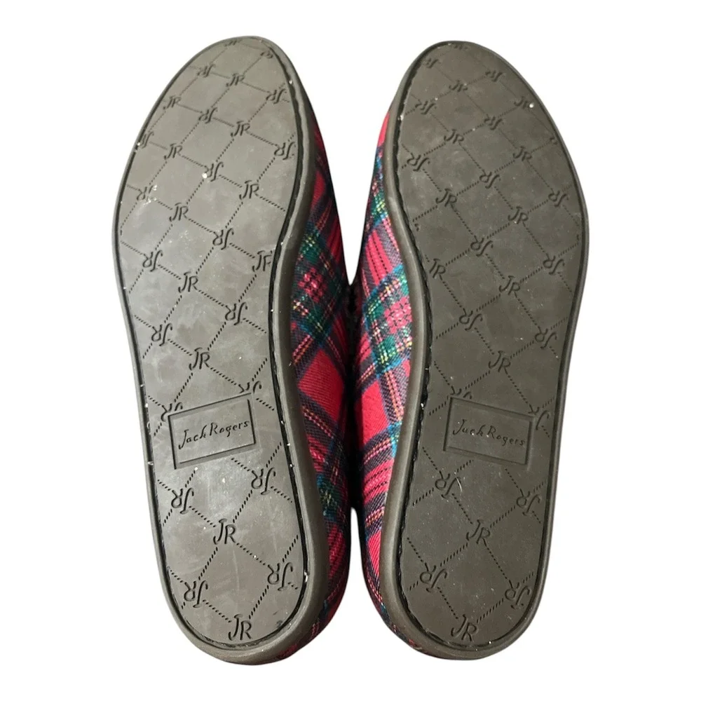 Jack Rogers Plaid Loafers Sz 10 Mens Red Tartan Preppy Slip On Shoes Christmas