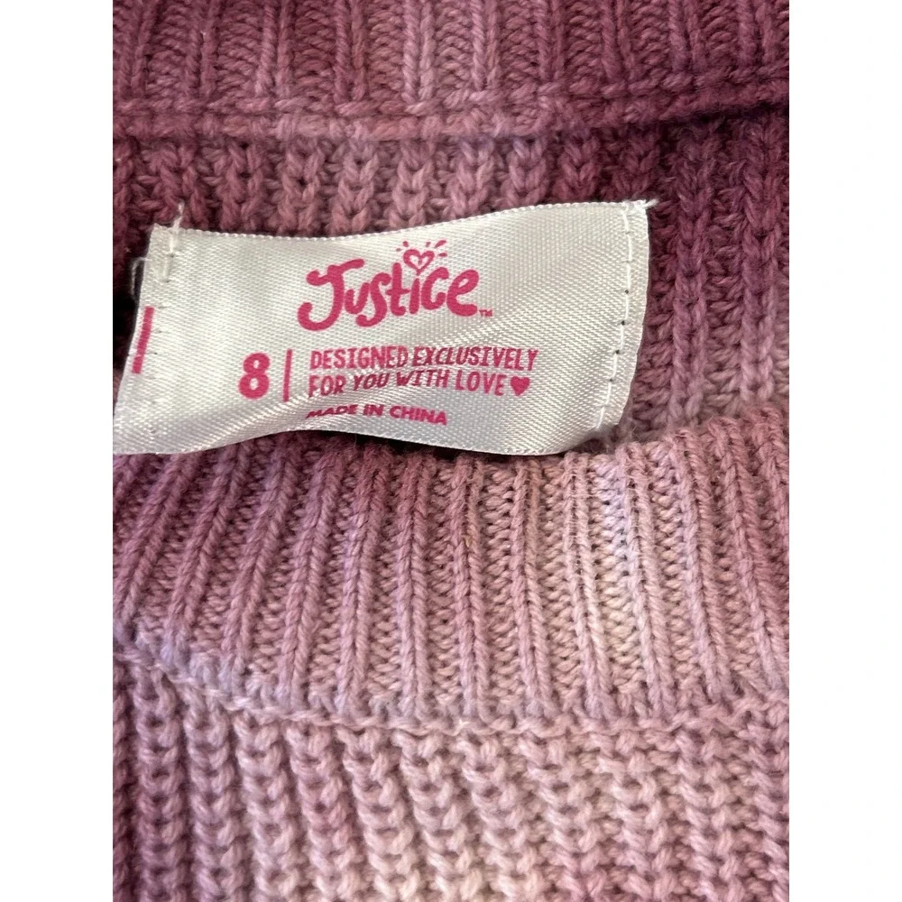 Justice Girls Tie Dye Sweater size 8- Lace Up Sides‎ Long Sleeve Knit