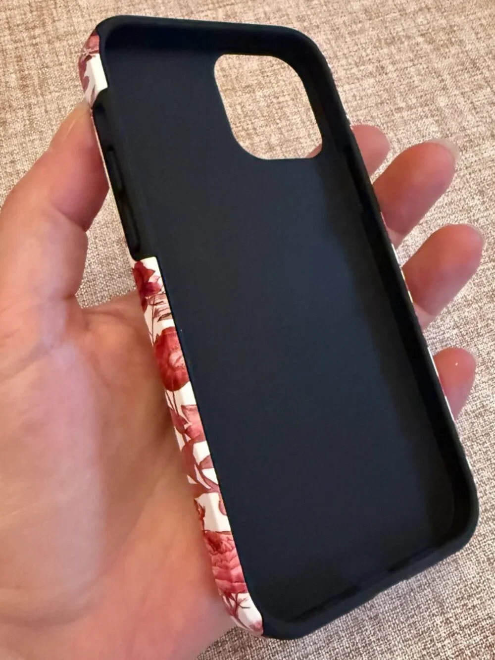 iPhone 12 or 12 Pro Case - GlamCase Red‎ Floral