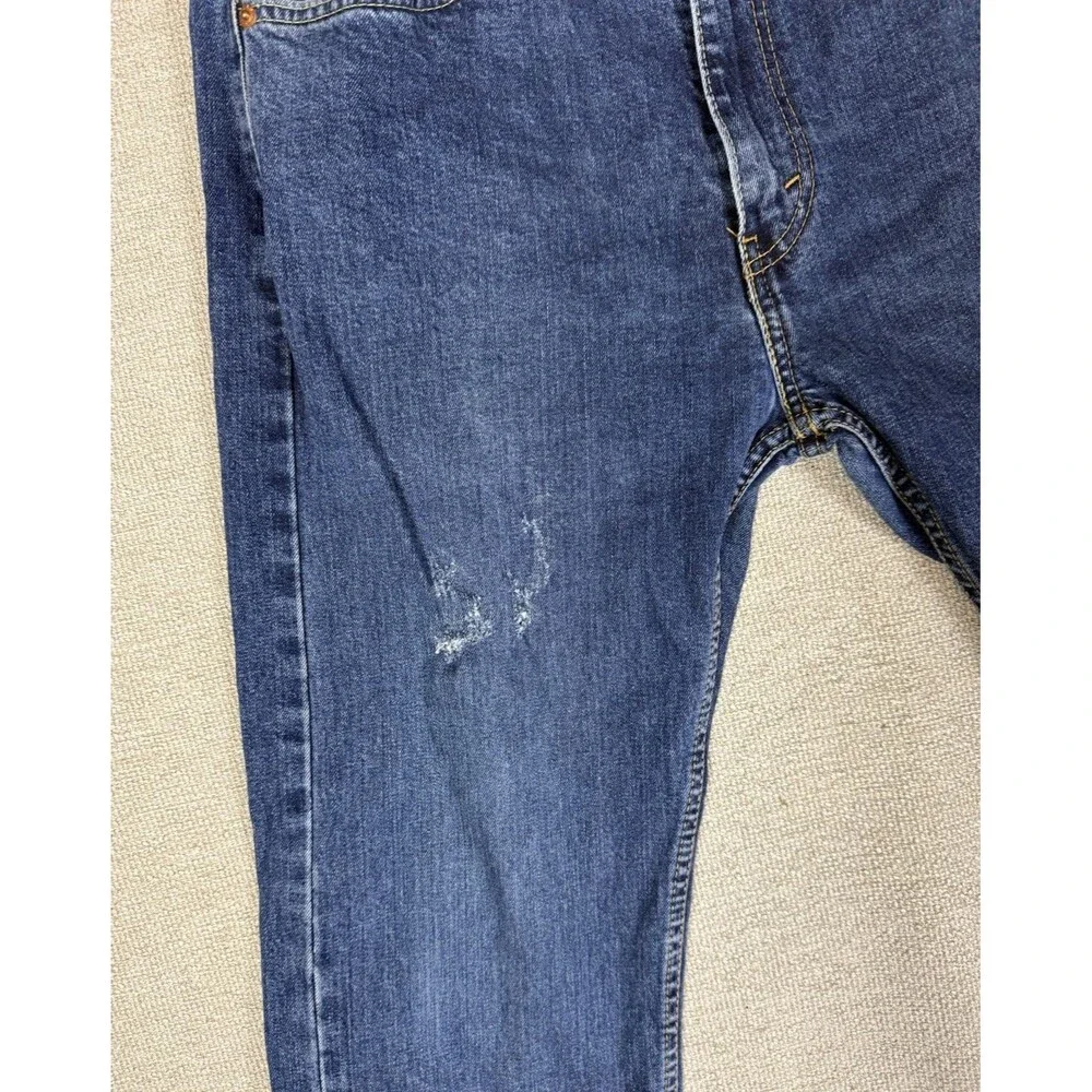Levis 505‎ Jeans Mens 33x30 Y2K Blue Wash Straight Denim Faded Distressed