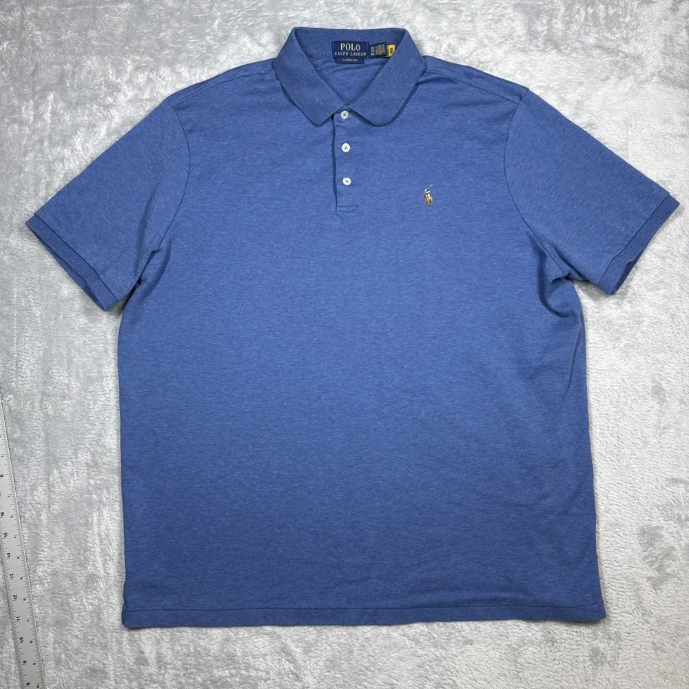 Polo Ralph Lauren Polo Shirt Mens XL Blue Classic Fit Soft Cotton