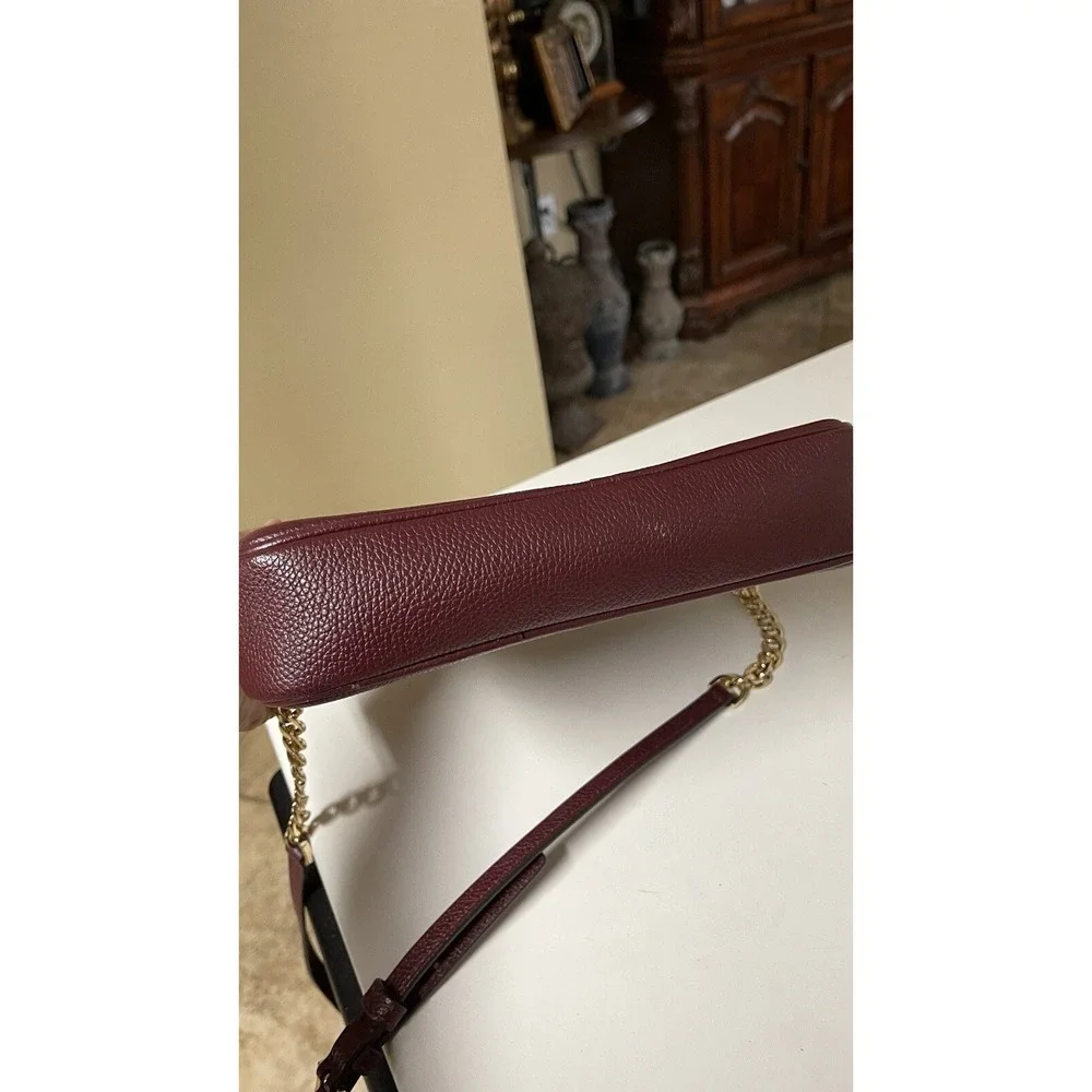 Michael Kors Fulton Crossbody Bag Melton‎ Burgundy Leather MK Logo