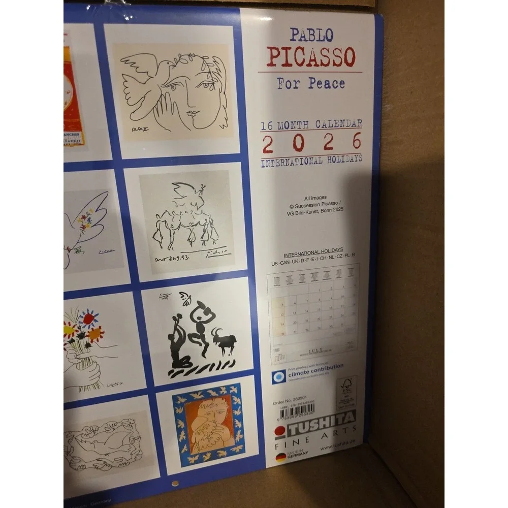 Tushita Publishing, Picasso For Peace 2026 Wall Calendar‎