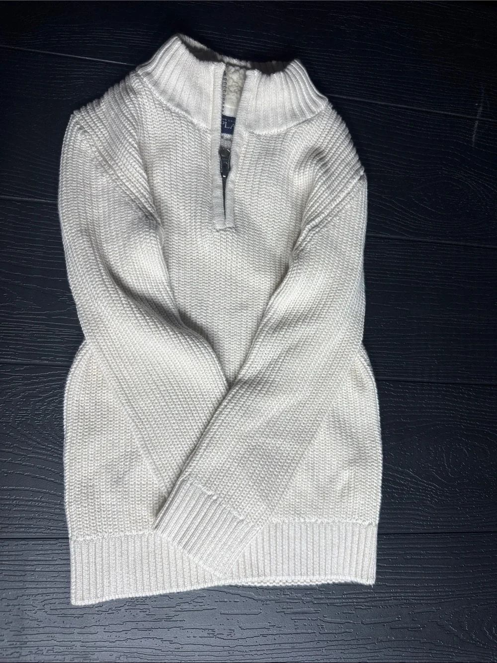 The Children's Place Cream Half-Zip Knit Sweater
