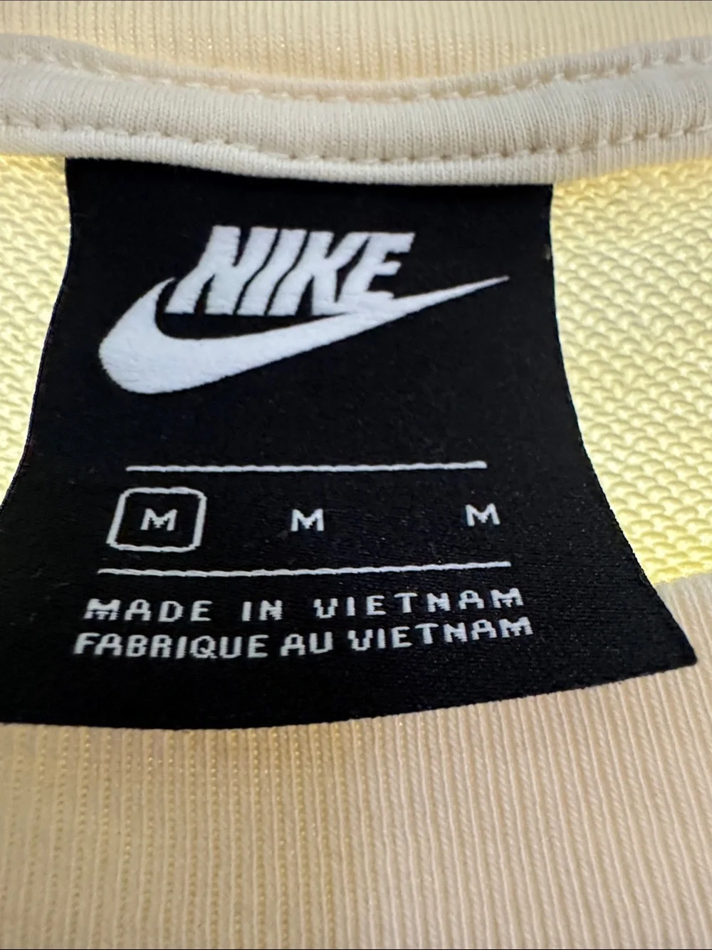 Nike Cream Crewneck Sweatshirt with Subtle Reflective Swoosh Circle