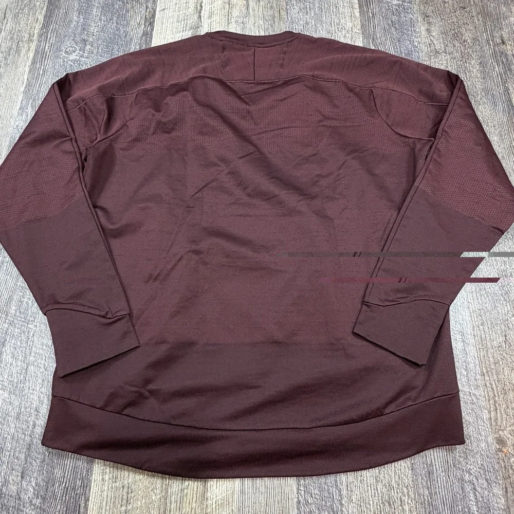 Nike Golf Dri-FIT Crewneck Pullover Men's L Burgundy Long Sleeve Performance Top