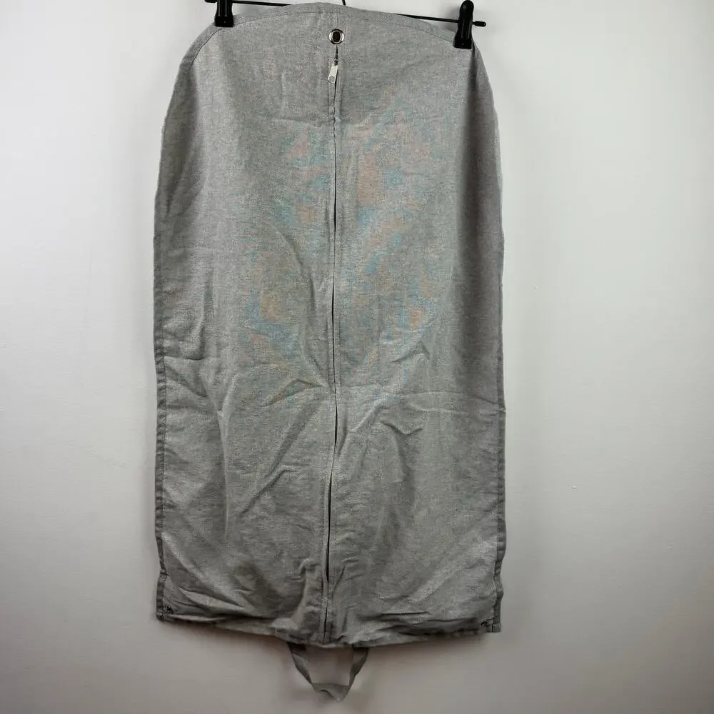 Brunello Cucinelli Heather Gray Travel Cover Garment Bag Cotton Zipper Sz 34x21