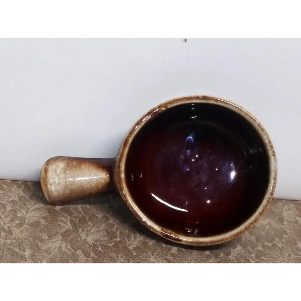VTG McCoy Drip Glaze Soup/Chili Bowl w/Handle 7050 Brown Pottery EXCELLENT