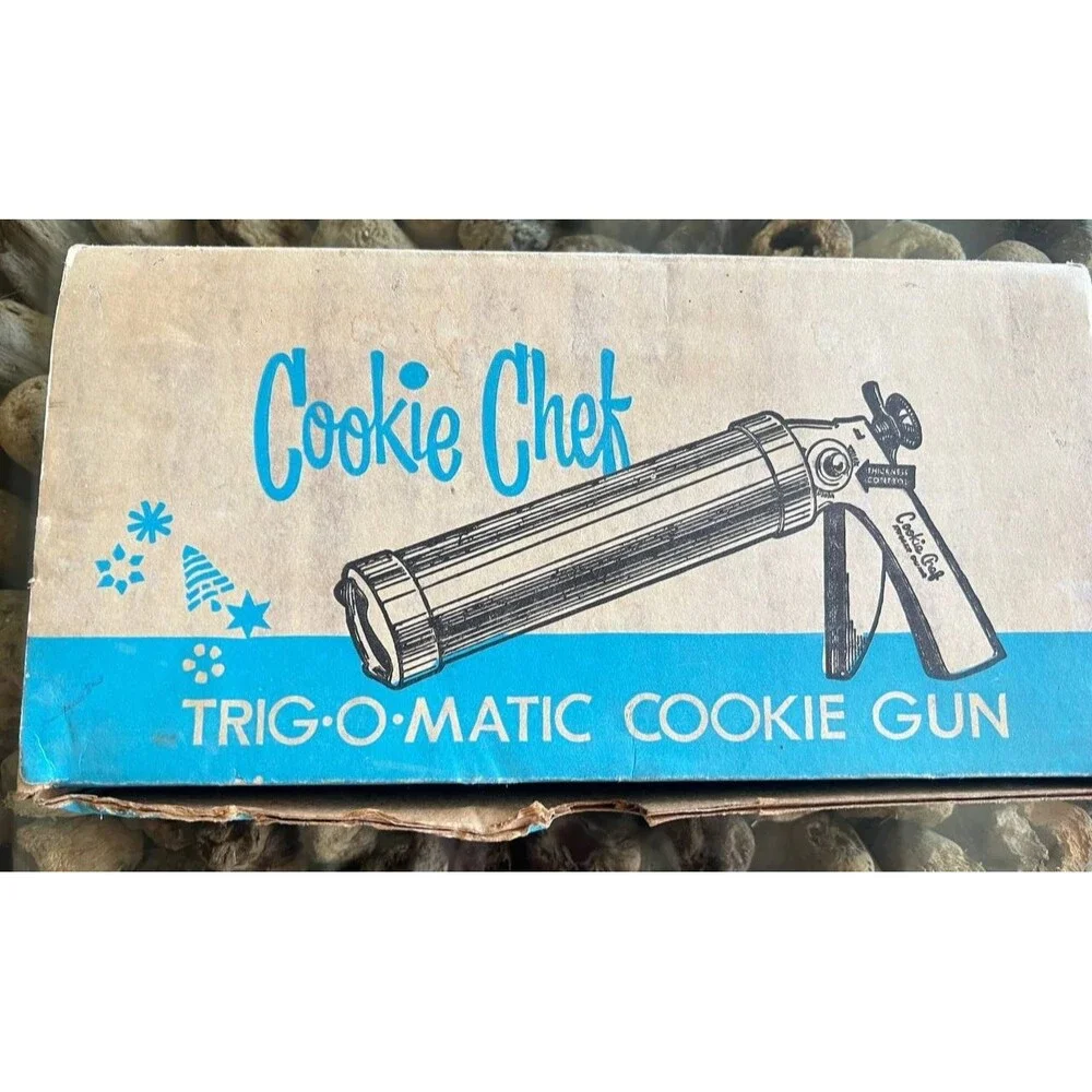Vintage Cookie Chef Trig-O-Matic Cookie‎ Gun Press With Box - Never Used