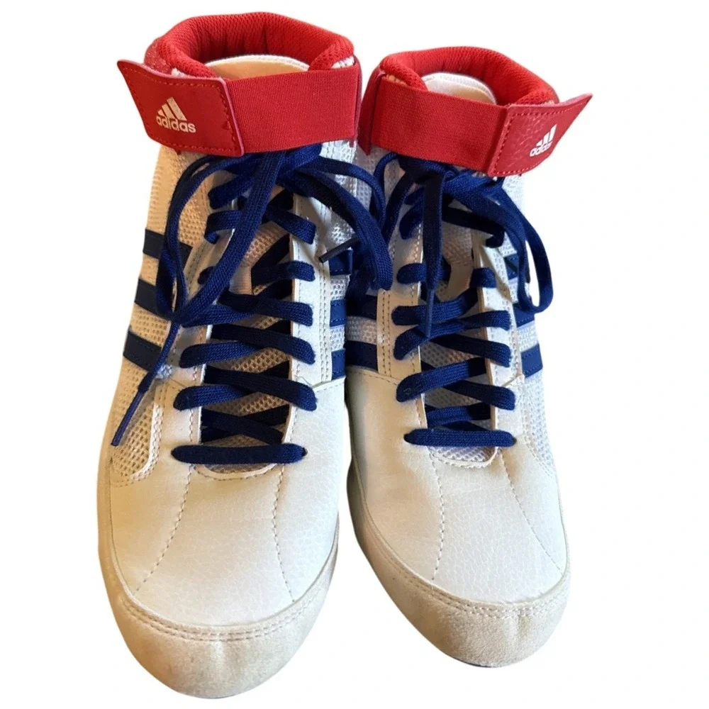 Adidas Combat Speed 4 White Red Blue High‎ Top Wrestling Shoes Men's 7