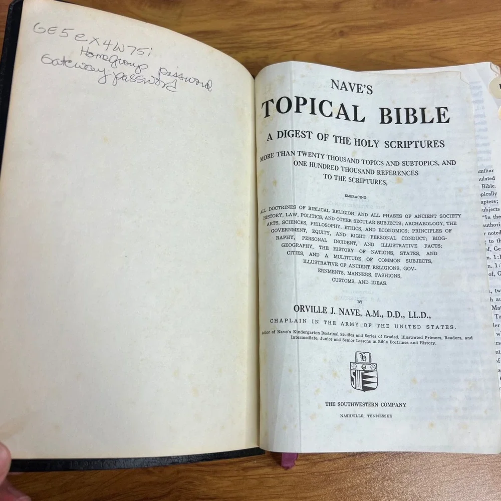 Naves Topical‎ Bible Digest of the Holy Scriptures Black Indexed 1962