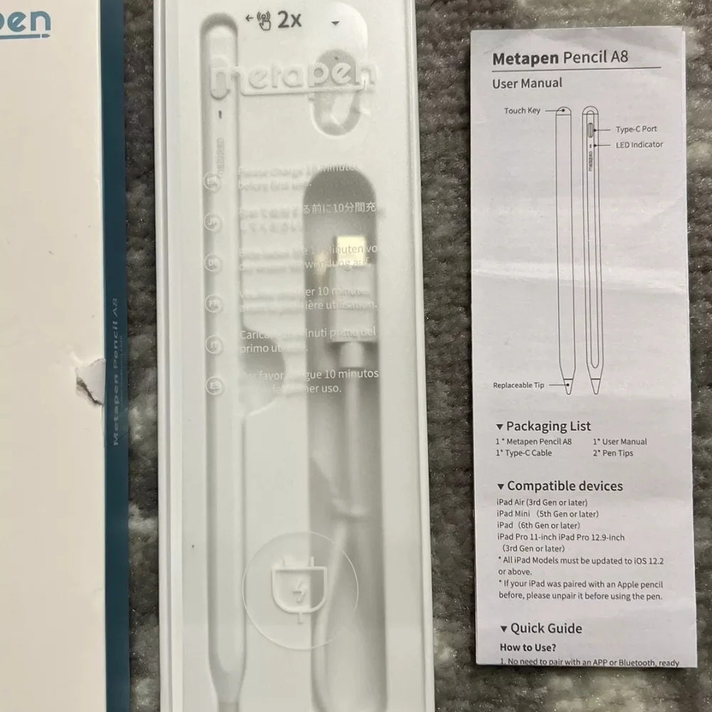 Metapen White Stylus‎ Pen