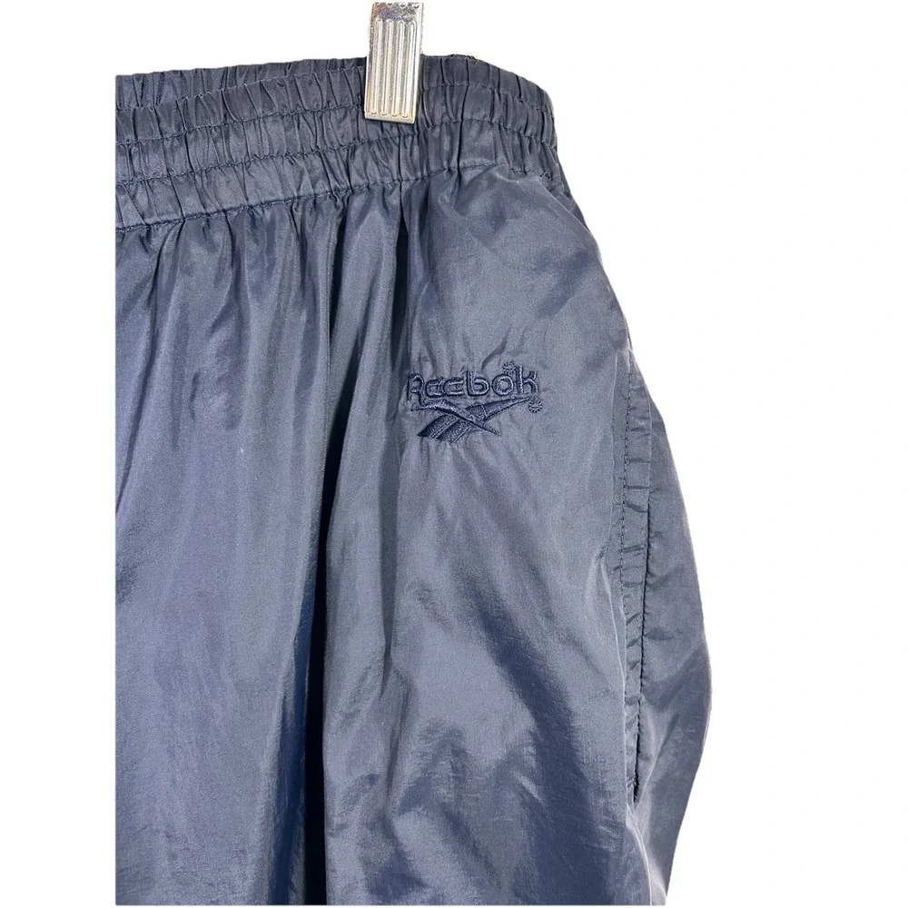 Vintage 90s‎ Reebok Track Pants XL Navy Blue Baggy Nylon Swishy Blokecore Grunge