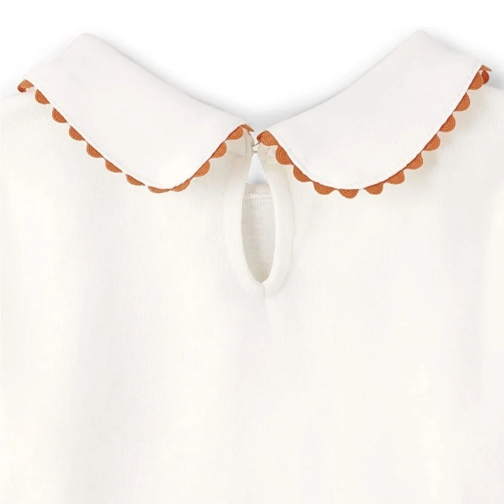 Gymboree Long Sleeve Embroidered Pumpkin Peter Pan Collar Blouse‼️FINAL SALE