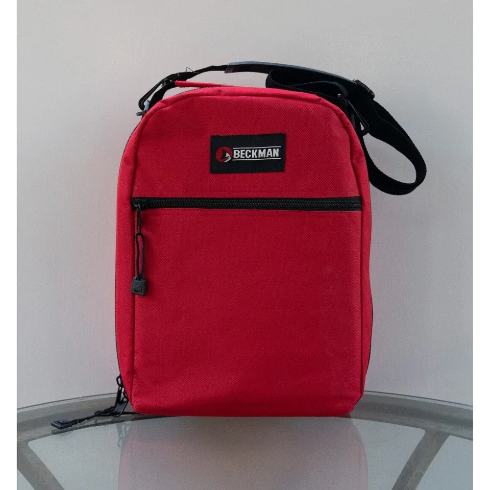 Beckman Canvas Offshore Storage Case Tote Red Fishing Crossbody Bag 14