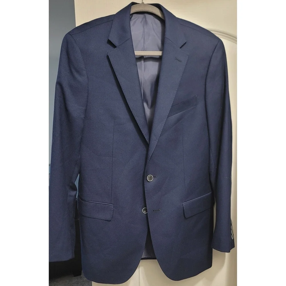 Joseph Abboud Heritage Men's Blue Angelico Fabric 2‎ Button Blazer Size 40 Long