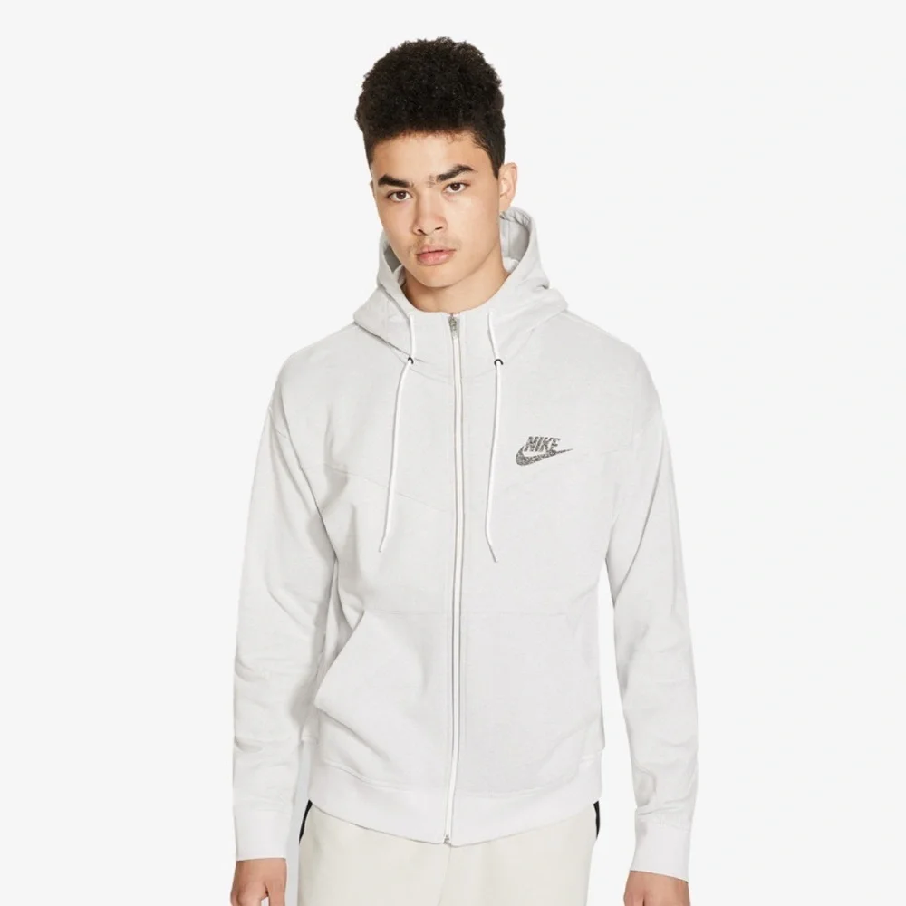 Nike Light Gray Zip-Up Hoodie