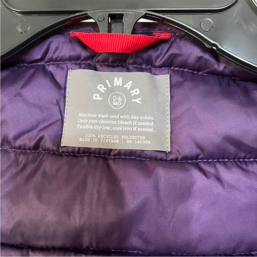 Primary Purple Kids Hooded Puffer Jacket