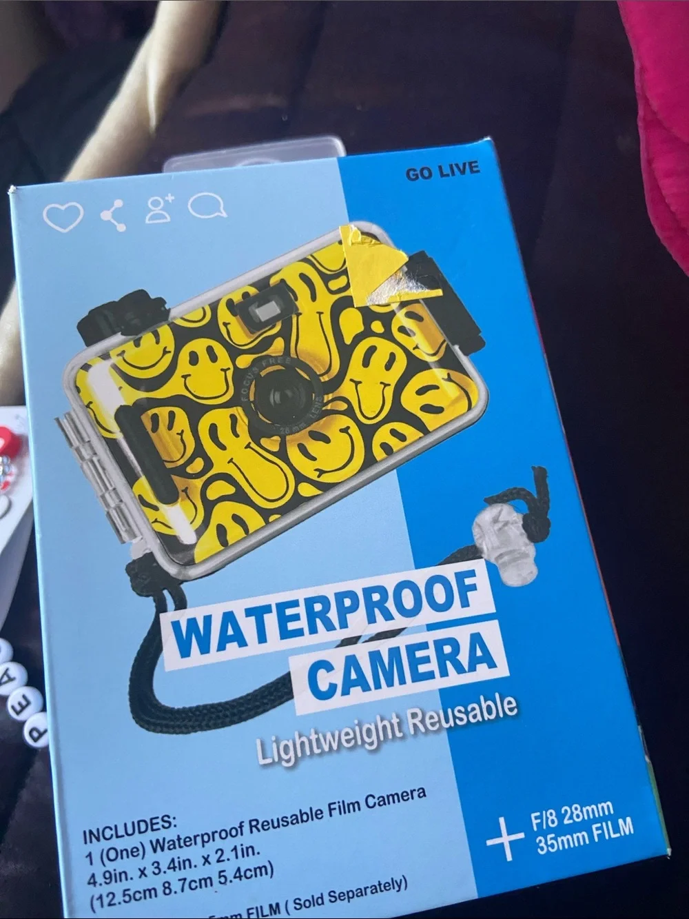 Yellow Smiley Waterproof Camera - Reusable Film Camera
