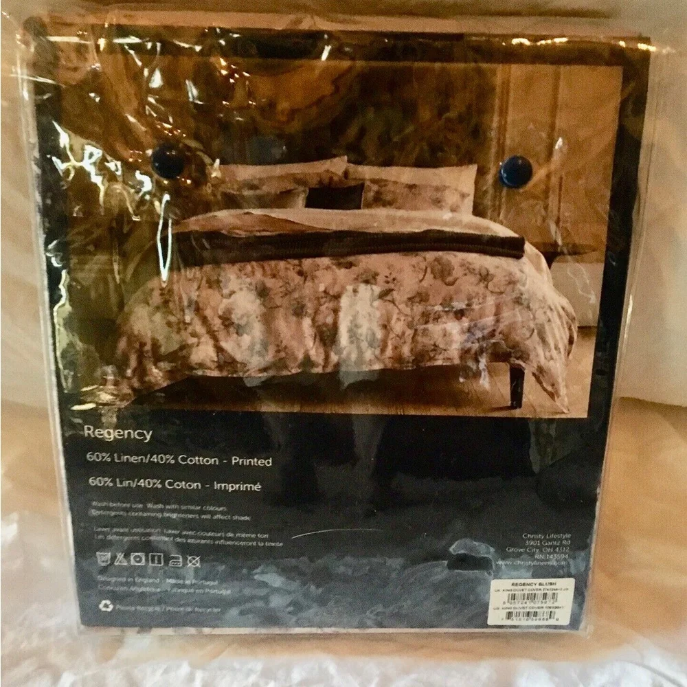 Christy of England Regency Floral King Duvet in Blush