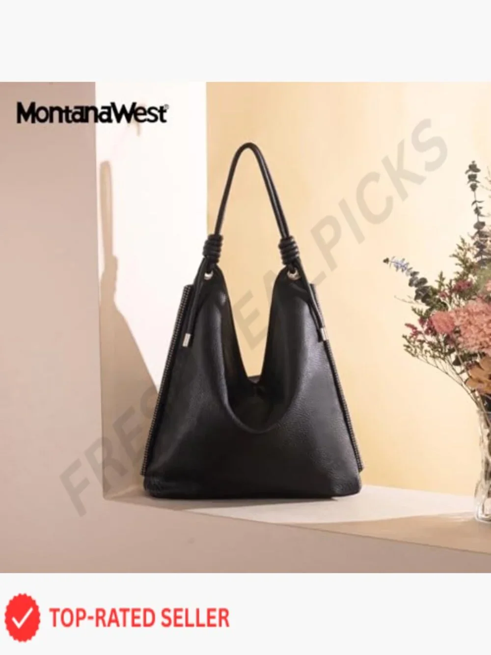 Hobo Bag Soft Slouchy PU Leather Top Handle Shoulder Purses Handbag with Knot