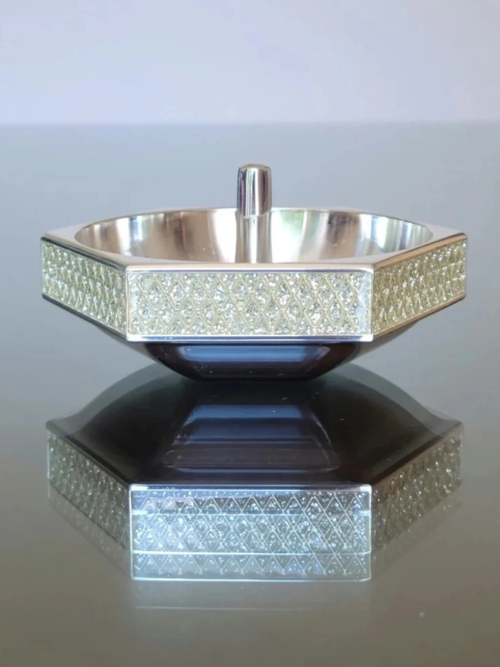 NIB Waterford Lismore Diamond Silver Ring Holder