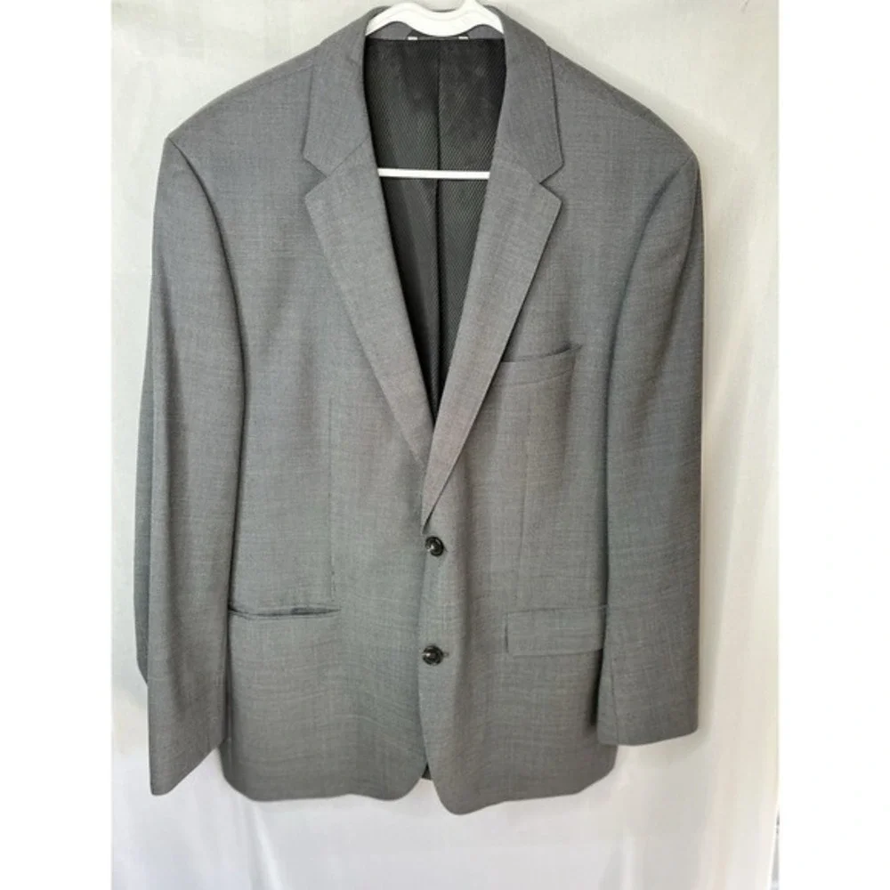 Mens 44R Wool Hugo Boss Grey‎ Blazer  Suit Jacket