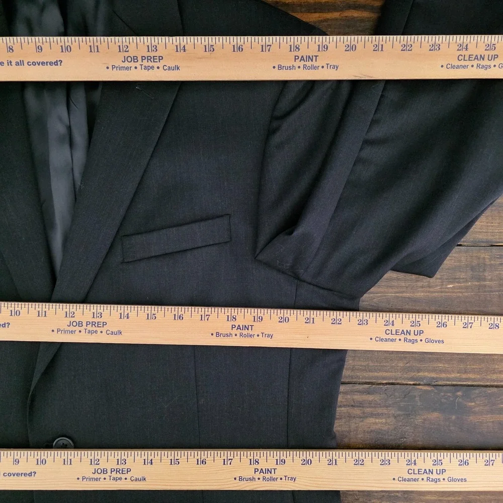 Pronto Uomo Men's Sport‎ Coat Blazer Two Button Charcoal Gray Wool Size 44L