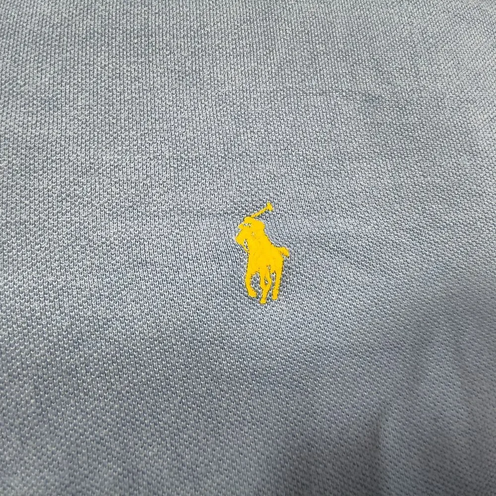 Polo by Ralph Lauren Custom Fit Collared Polo Shirt Mens Size XL Blue Yellow