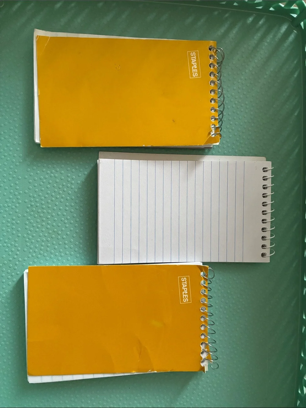 3/$10 3pc STAPLES 5” Yellow Spiral Pocket Notepads Bundle Set