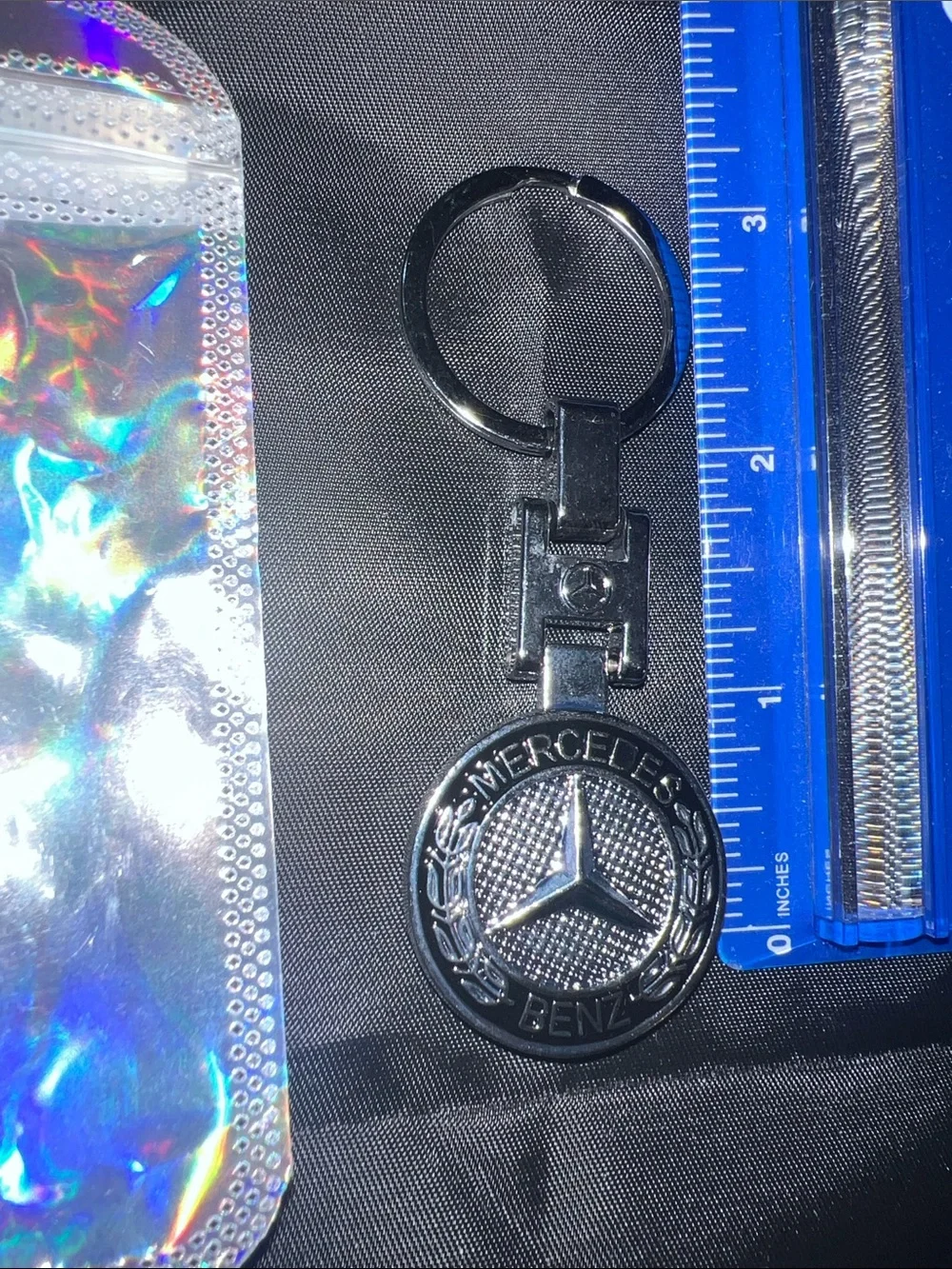 NIB Mercedes Benz Stainless Steel Logo Keychain