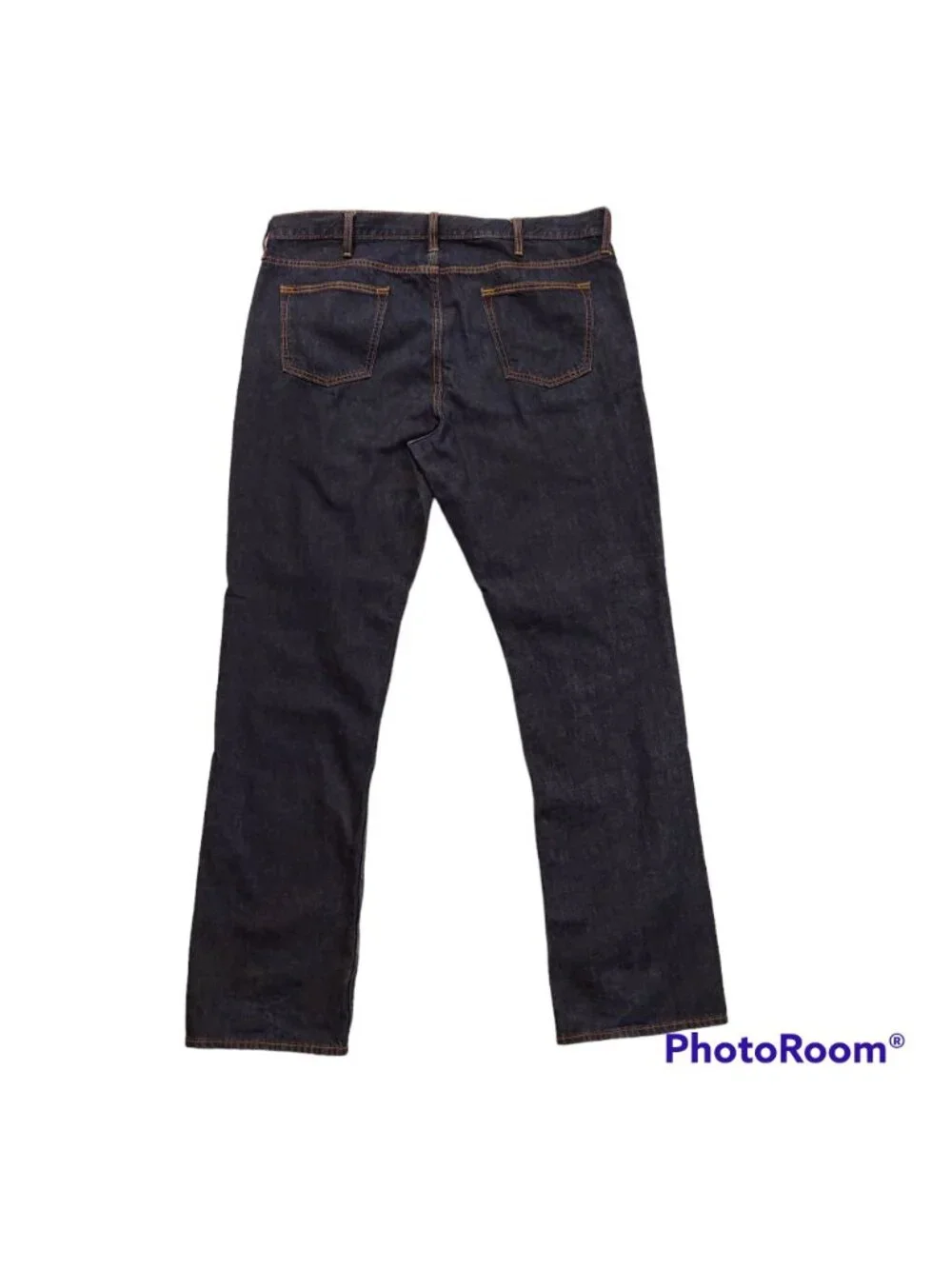 Old Navy dark mens straight 42x36 jeans measure 43x35.5 high rise 100% cotton