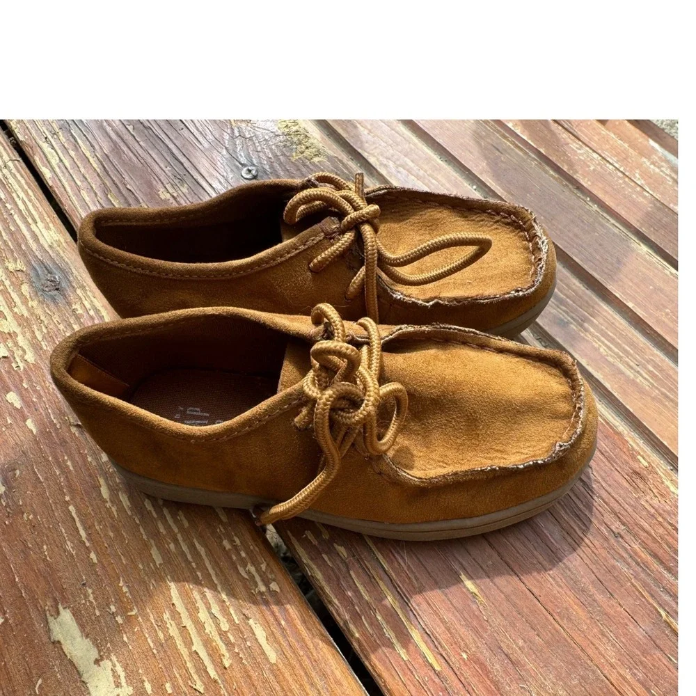 Baby Gap Toddler Boys Tan Brown Faux Suede Moc Boots Size 10
