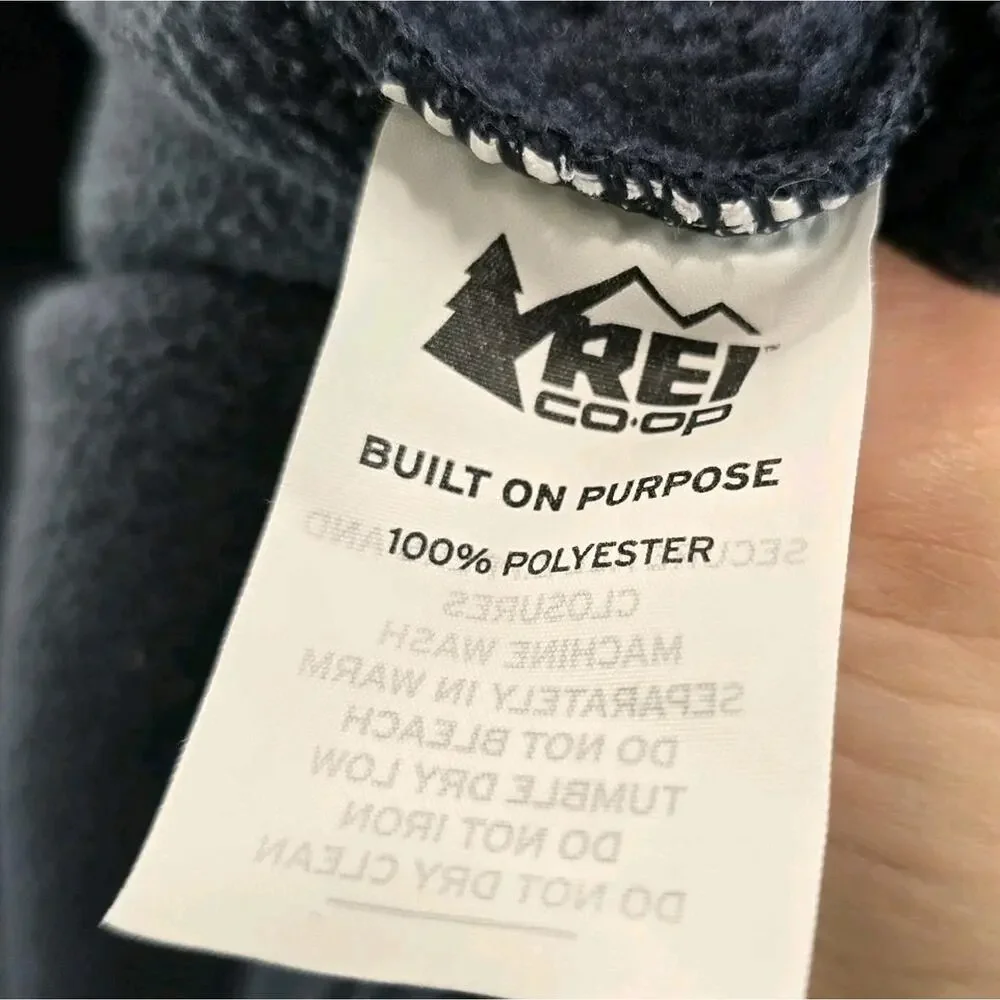 REI Co Op Jacket Mens Large Blue Full Zip Fleece Sherpa Teddy Groundbreaker