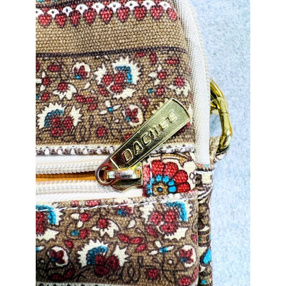 Dachee Laptop Messenger Bag Womens 15.6 Inch Brown Boho Floral Tapestry Canvas
