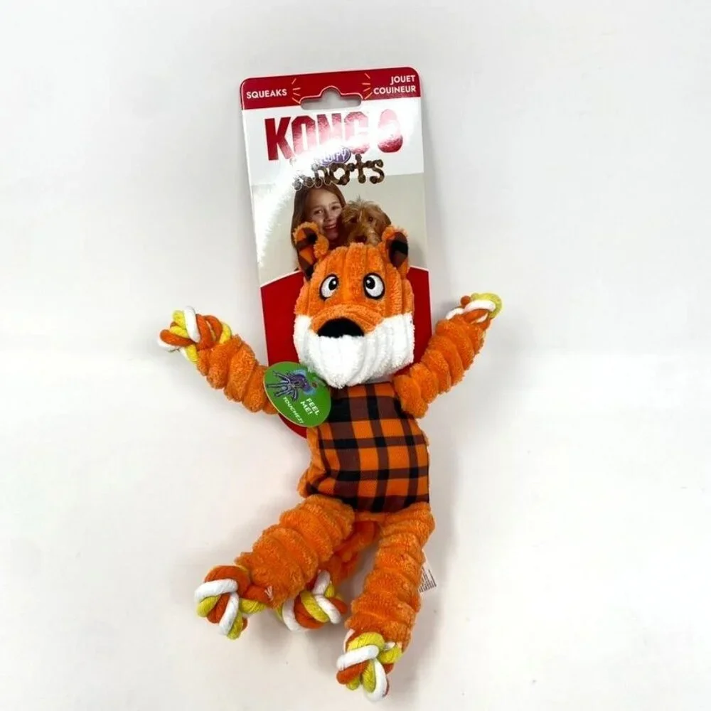 KONG Halloween Floppy Knots Fox Dog Animal Chew Toy Small Medium