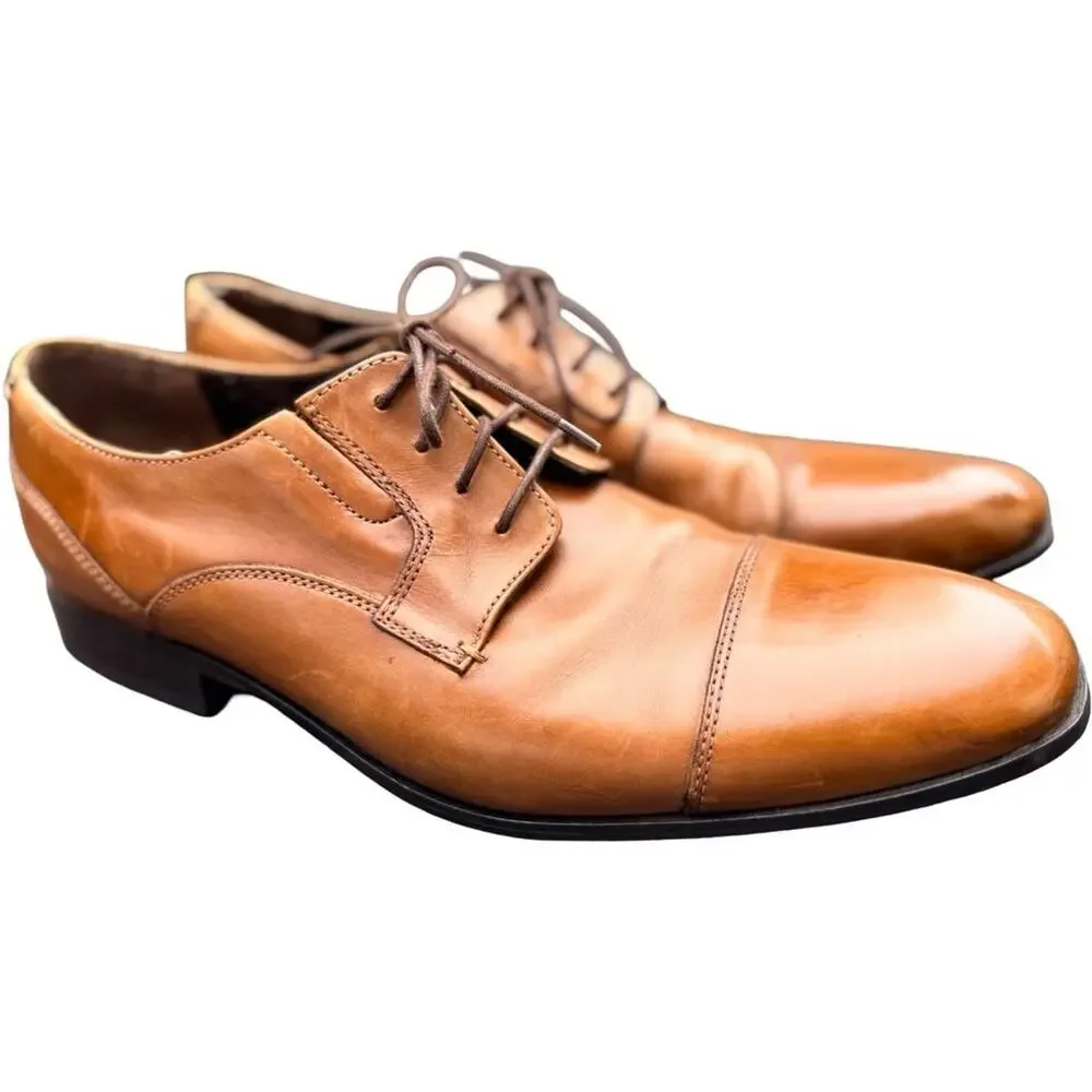 Bostonian Men's Oxford Leather Dress Shoes Tan Size 13 M