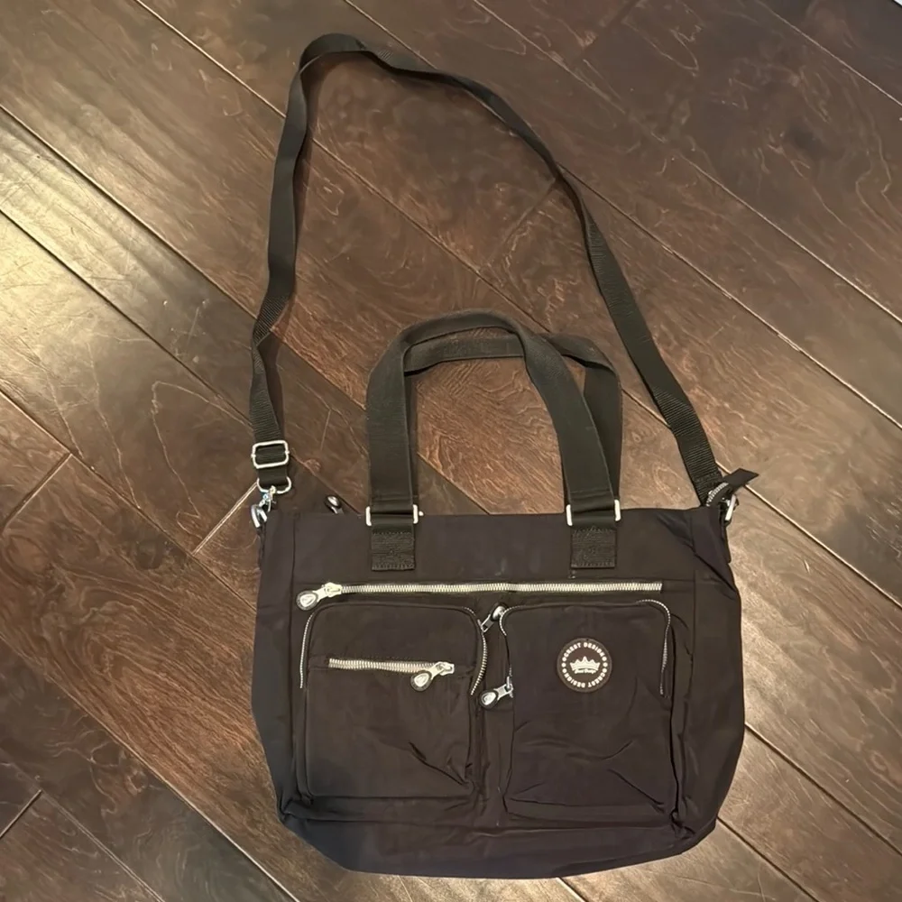 Crest Designs Black unisex Crossbody Bag